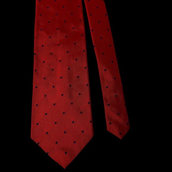 Vintage Brooks Brothers Tie Red/Blue Polka Dot Woven England Made USA Silk. 57” - Picture 16 of 16